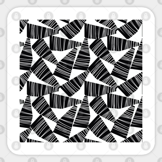 Abstract Black And White Shapes Collage Sticker by Sandra Hutter Designs